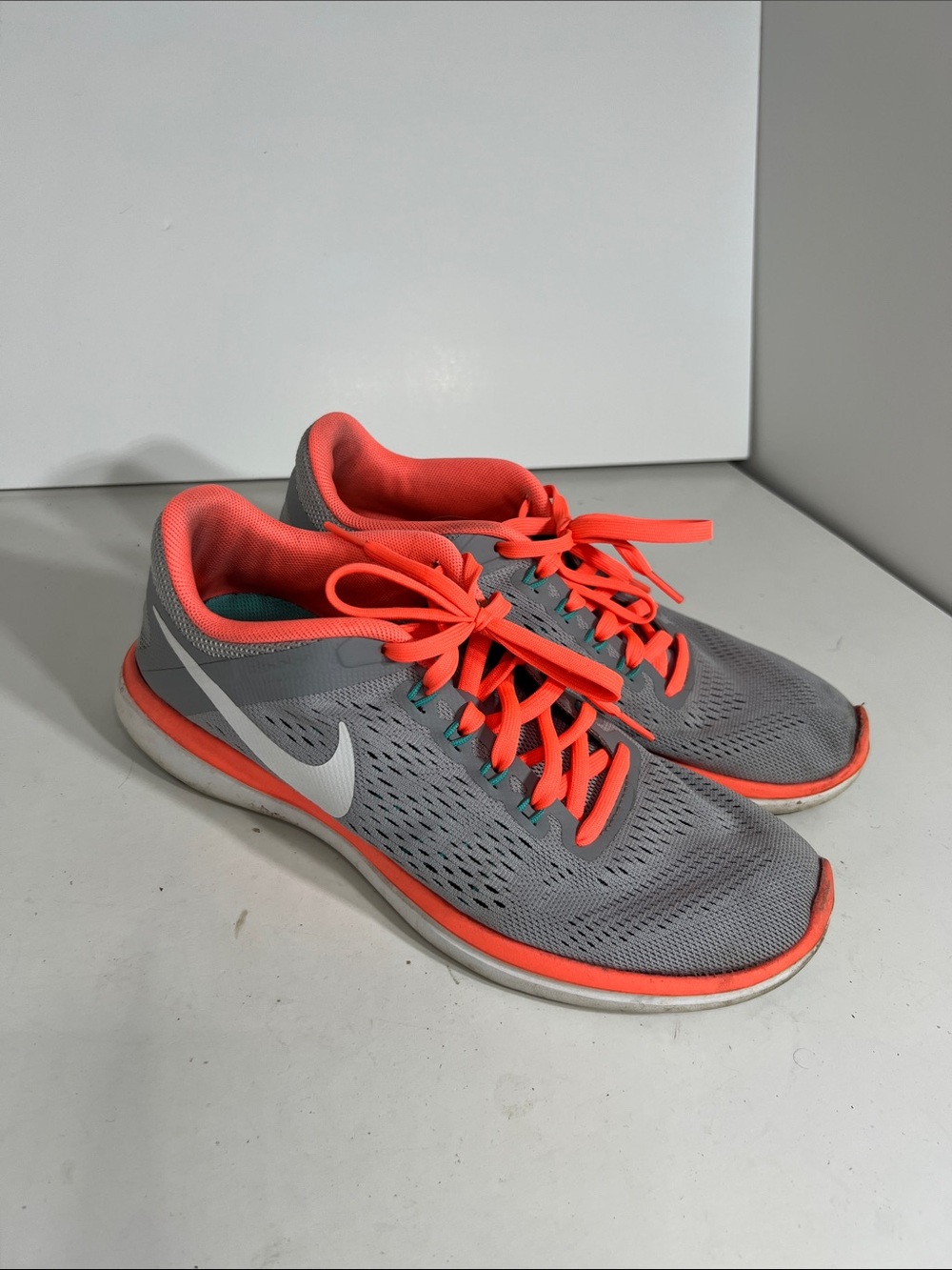 Nike Gray and Coral Athletic Sneakers